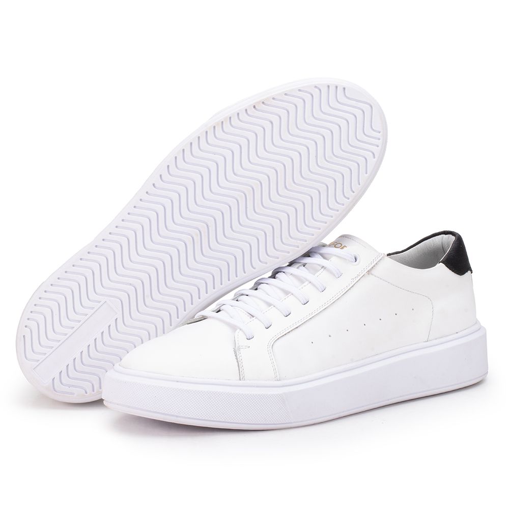 Tênis Compass 310 De Couro Branco Confortável Casu... - KÉFFOR Calçados