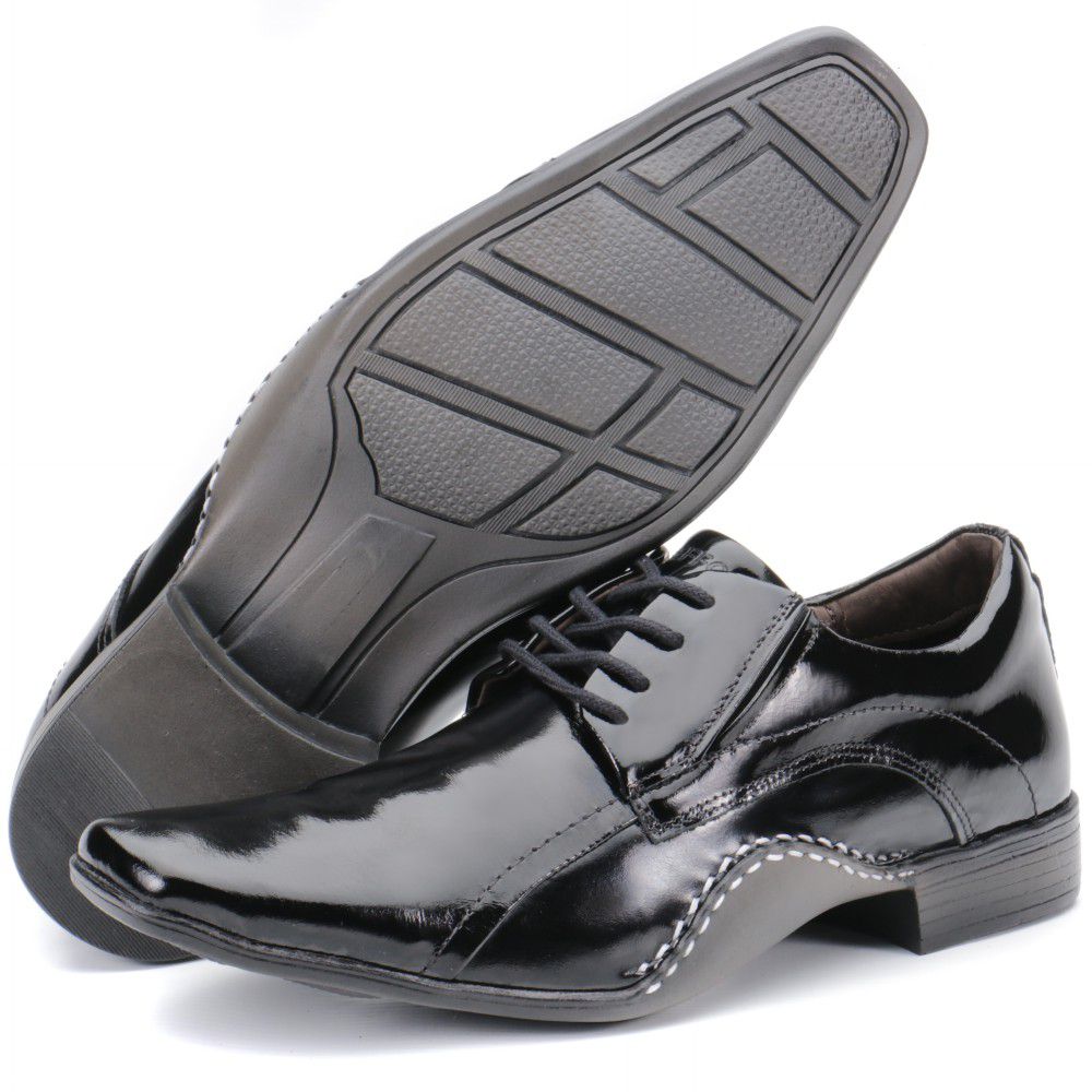 Sapato Social Executivo Forro Em Couro Preto Kéffo... - KÉFFOR Calçados