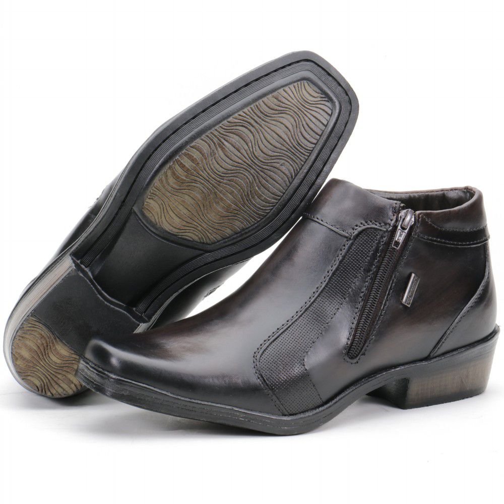 Bota Masculina Social Country Em Couro Café Kéffor... - KÉFFOR Calçados