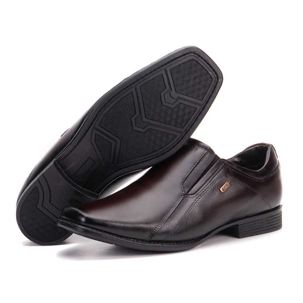 Sapato Masculino Bico Quadrado Couro Marrom Metróp... - KÉFFOR Calçados