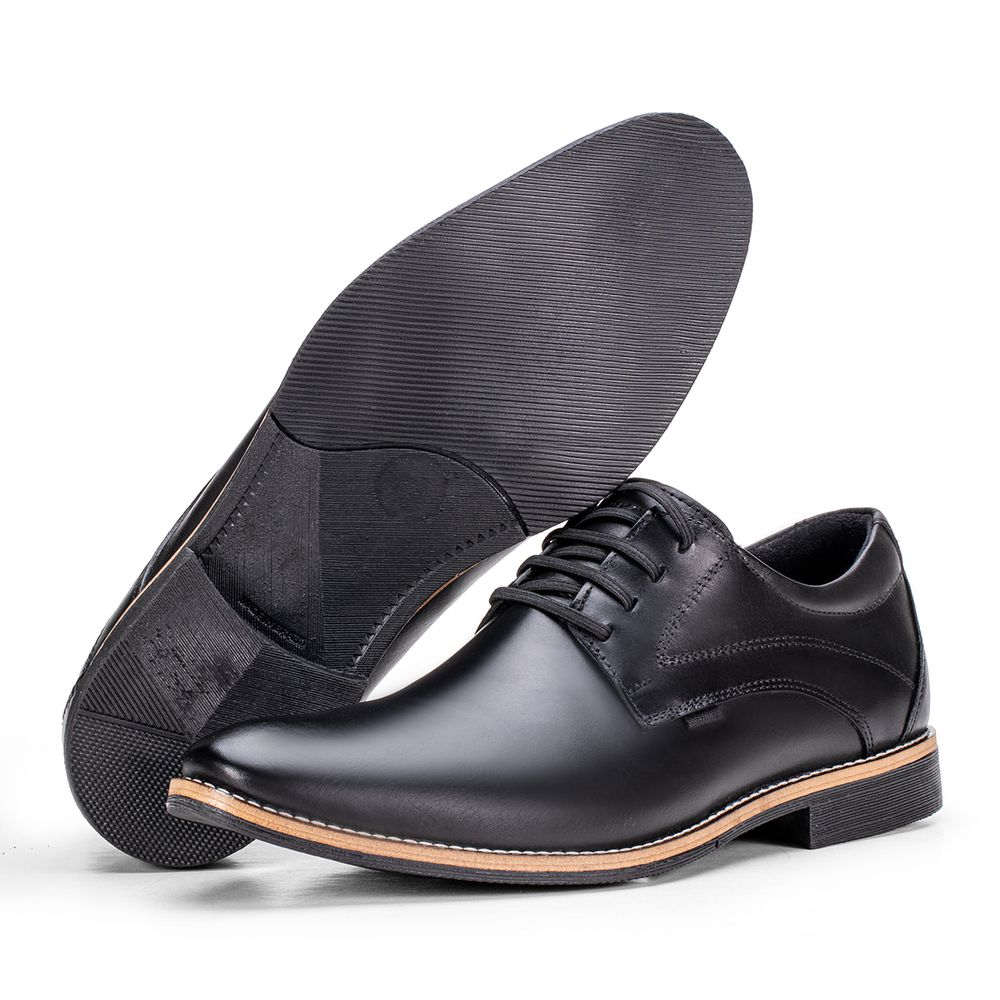 Sapato Social Preto Masculino de Couro Paris Premi... - KÉFFOR Calçados