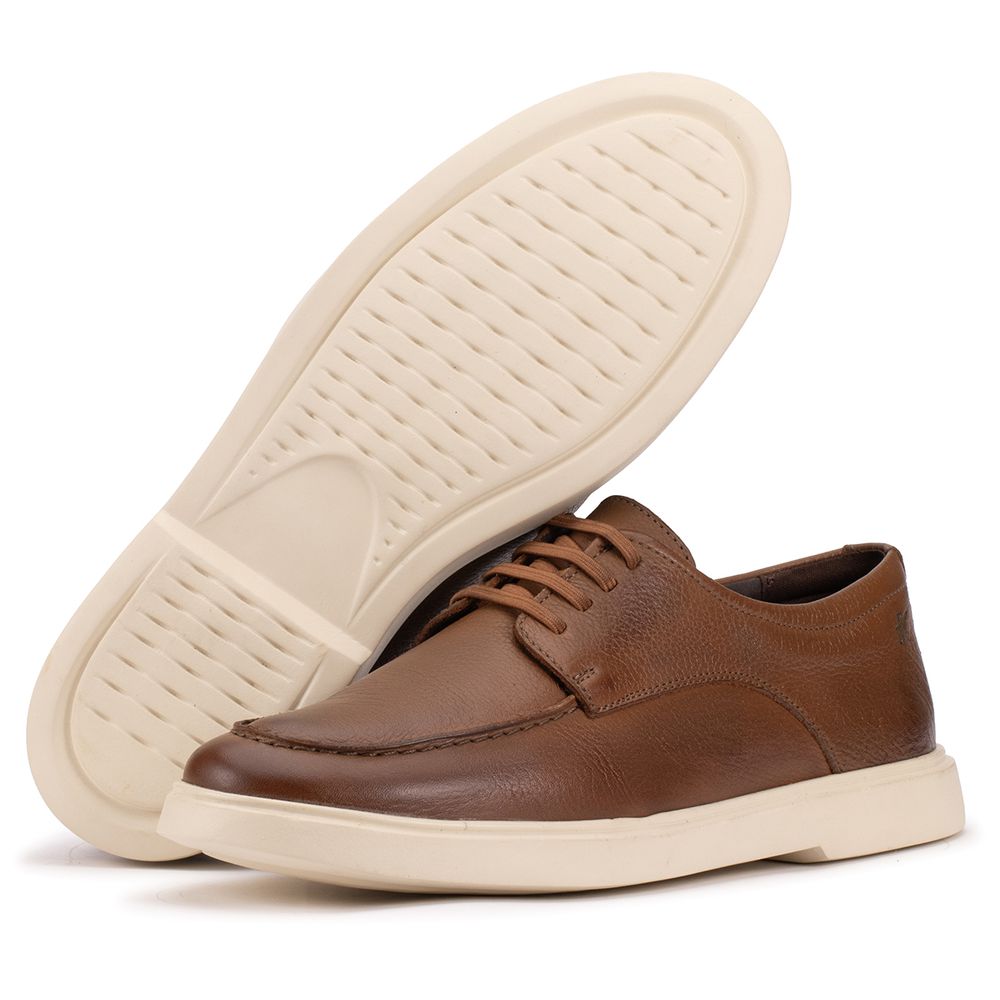 Mocassim Casual Masculino Couro Marrom Slip On Par... - KÉFFOR Calçados