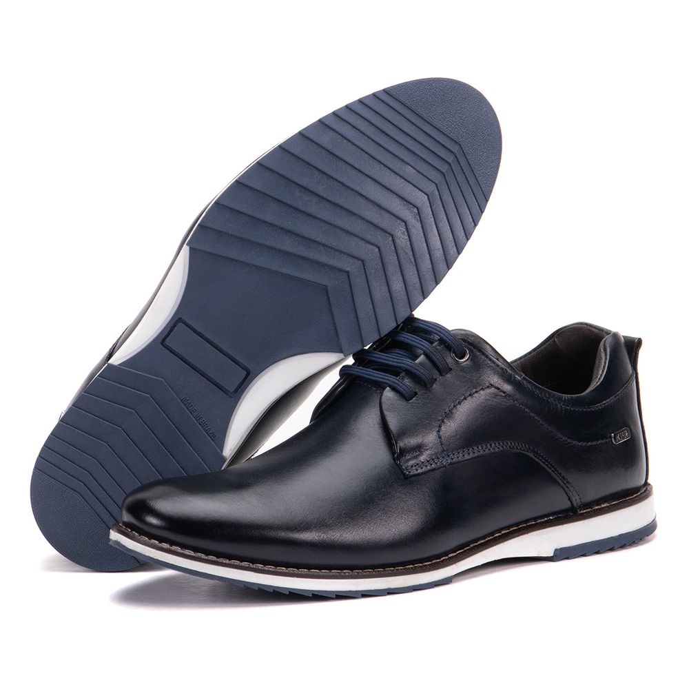 Sapato De Couro Oxford Masculino Marinho Calce Fác... - KÉFFOR Calçados
