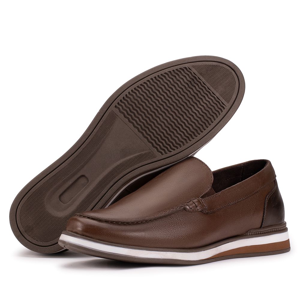 Mocassim Masculino Couro Legítimo Marrom Trento - ... - KÉFFOR Calçados