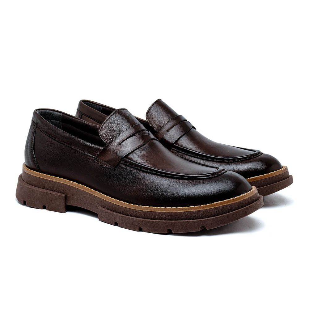 Sapato Loafer Laroche Everest em Couro - Café | Calçados Laroche