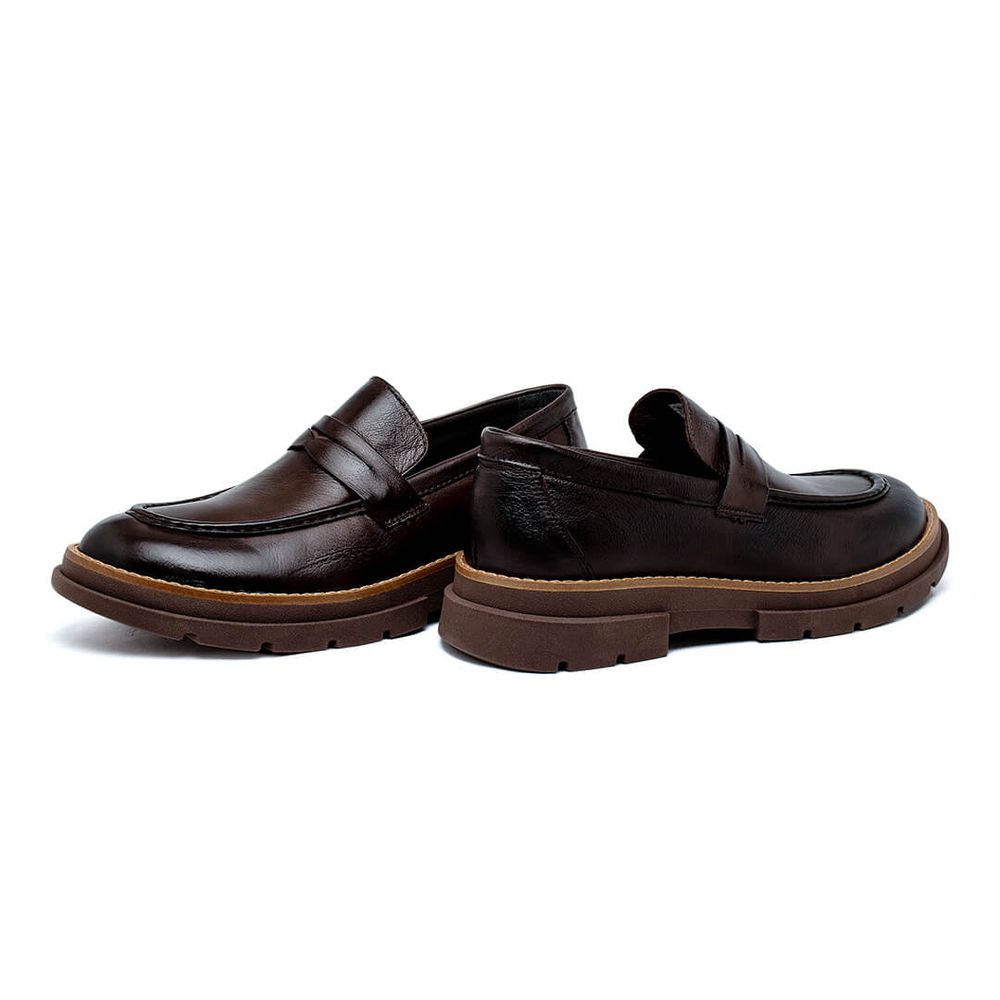 Sapato Loafer Laroche Everest em Couro - Café | Calçados Laroche