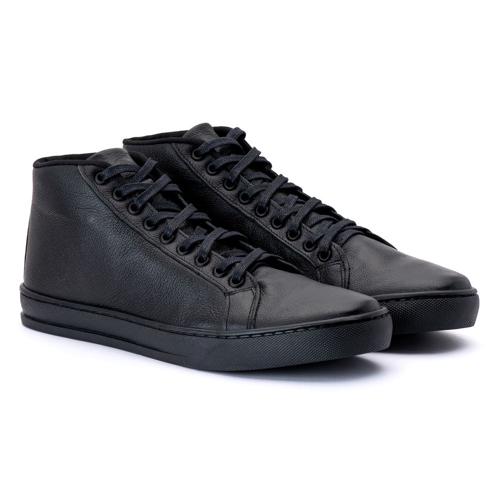 Tenis Quebec Mike Black em Couro 