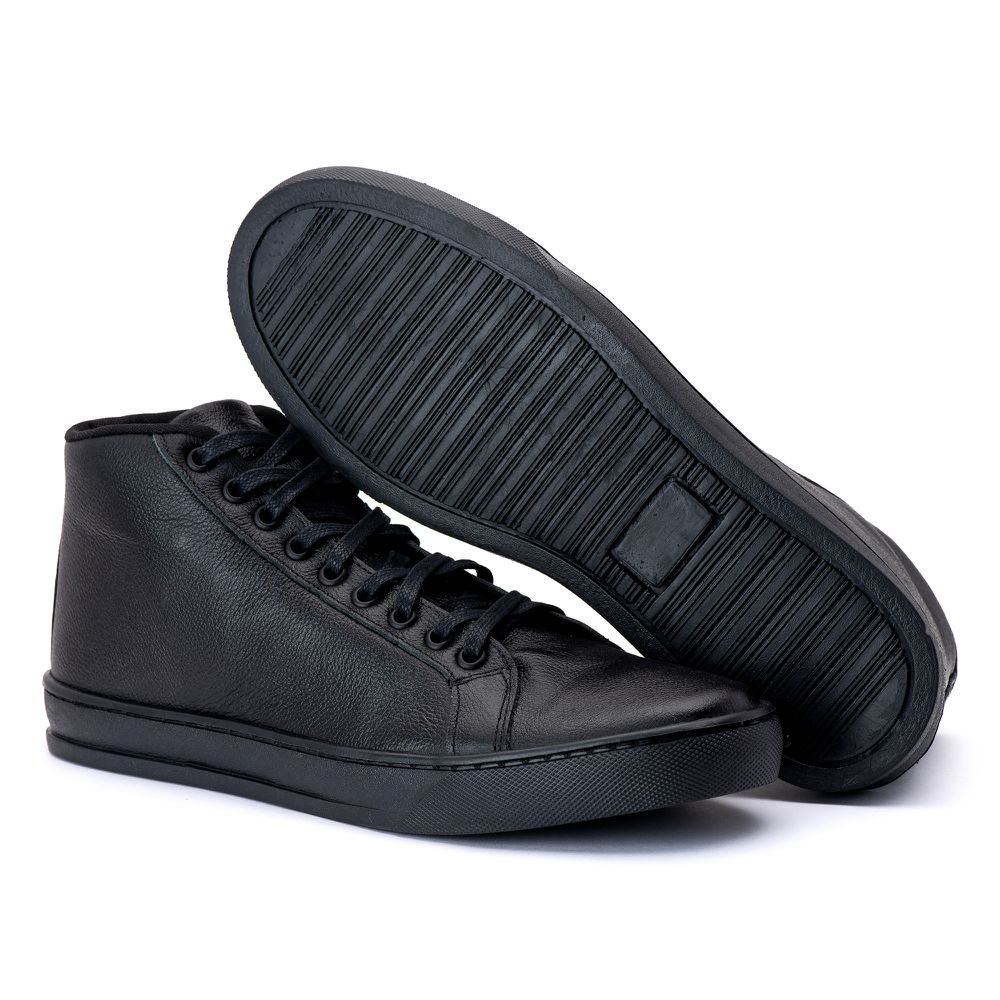 Tenis Quebec Mike Black em Couro 
