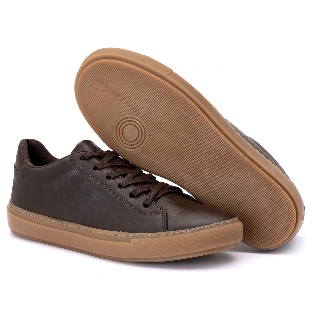 Tenis Quebec Fitch Brown em Couro 