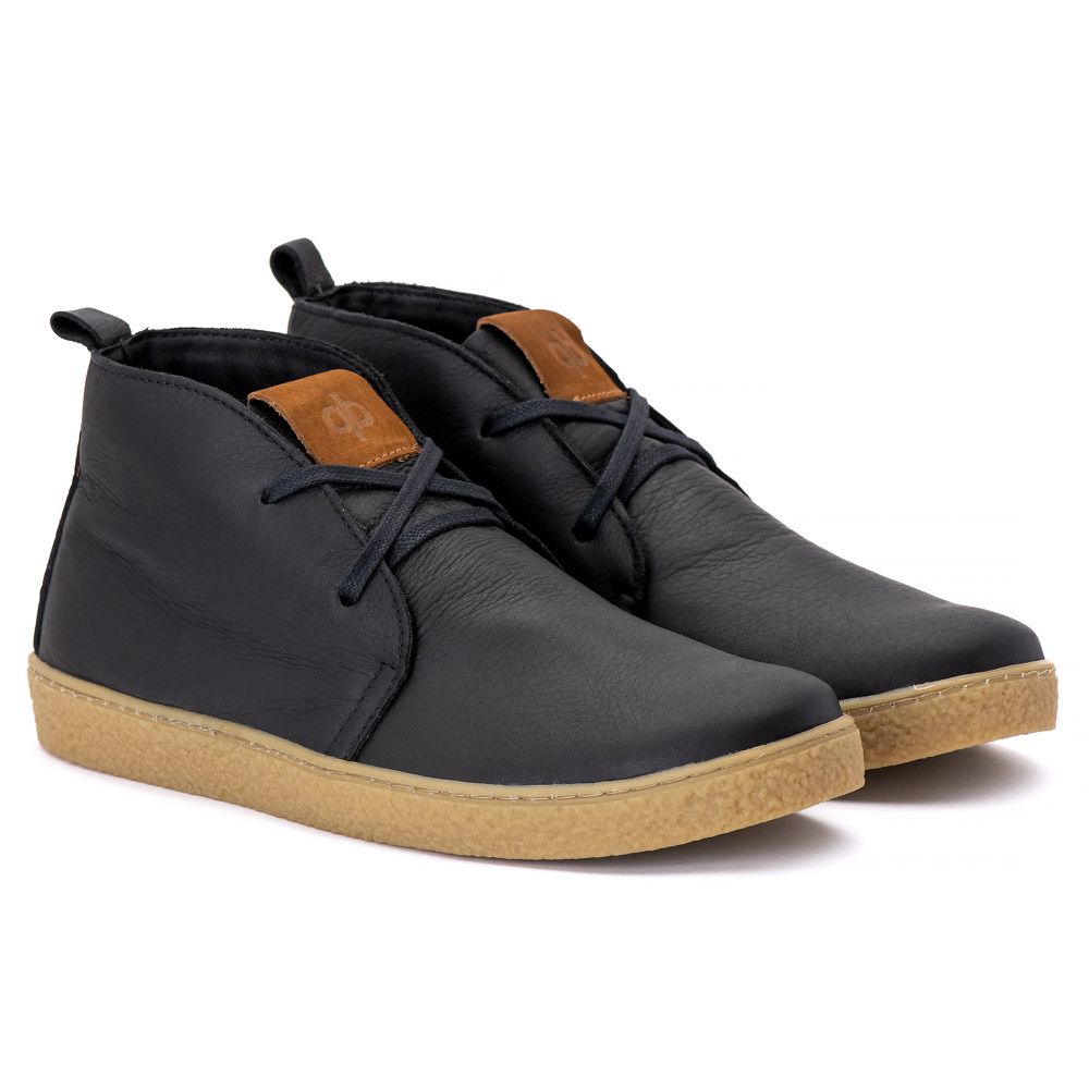 Sapatênis Masculino Quebec Woody Preto em Couro 