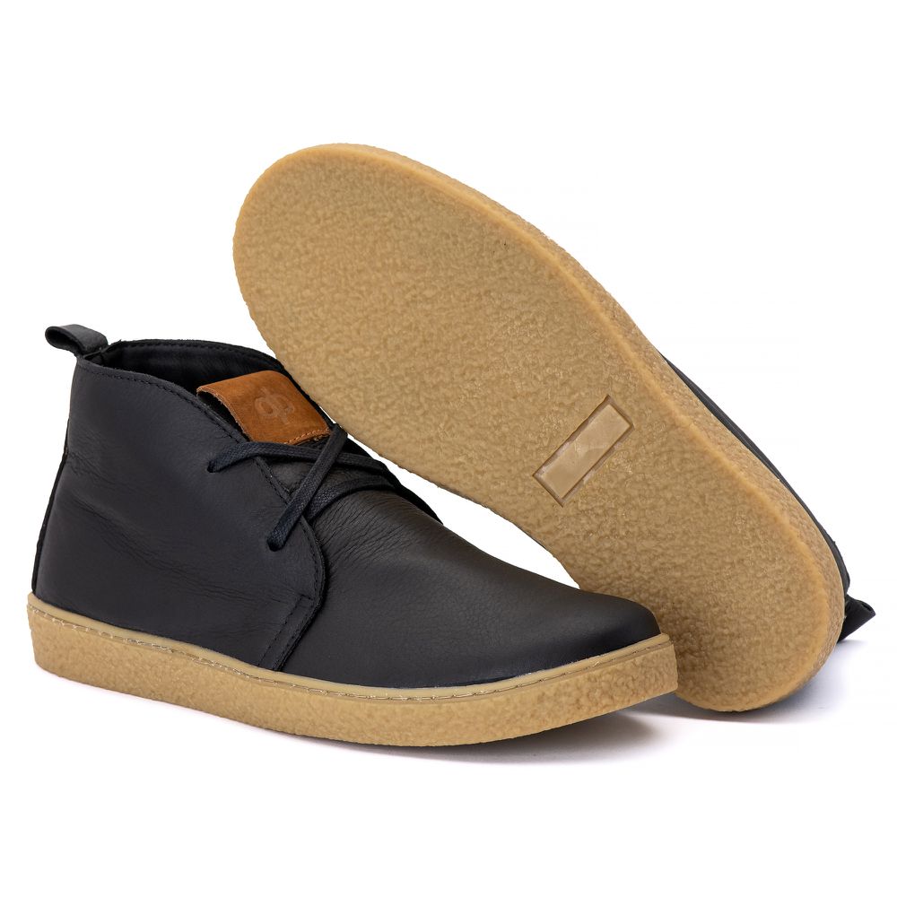 Sapatênis Masculino Quebec Woody Preto em Couro 