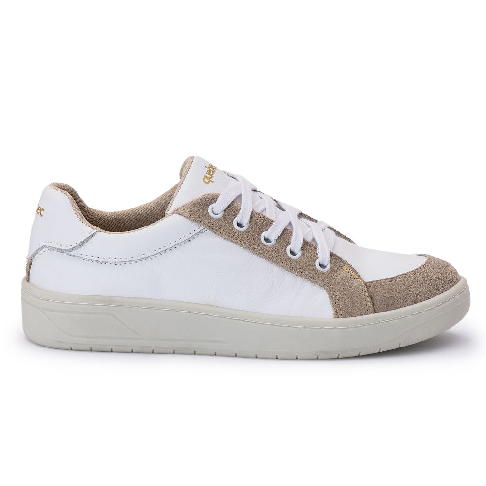Tênis Casual Feminino Astrid Areia/Branco - Quebec