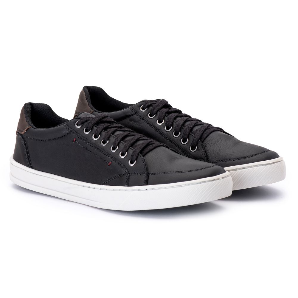 Tenis Quebec Toluca Black em Couro 