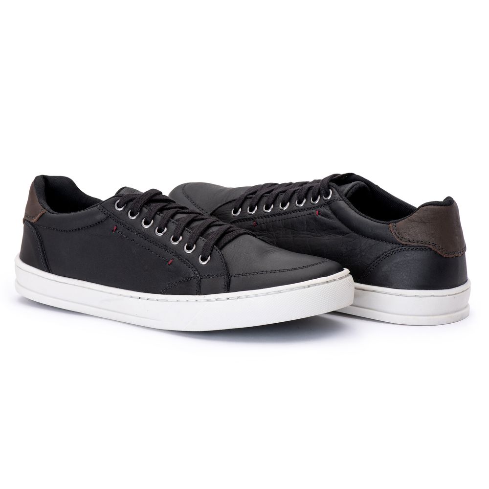 Tenis Quebec Toluca Black em Couro 