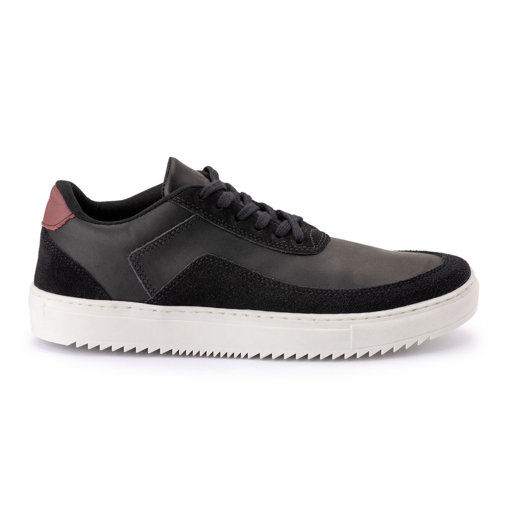 Tenis Quebec Skeeter Preto em Couro - Quebec
