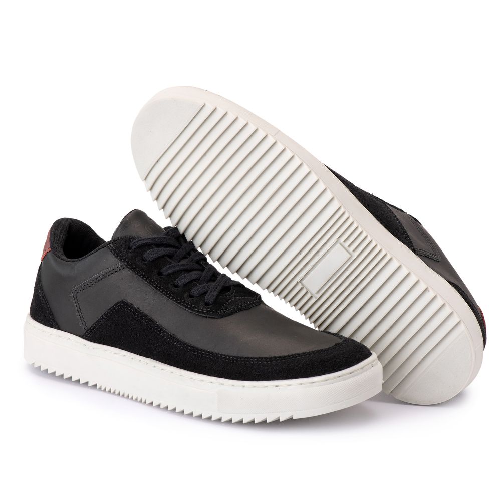 Tenis Quebec Skeeter Preto em Couro 