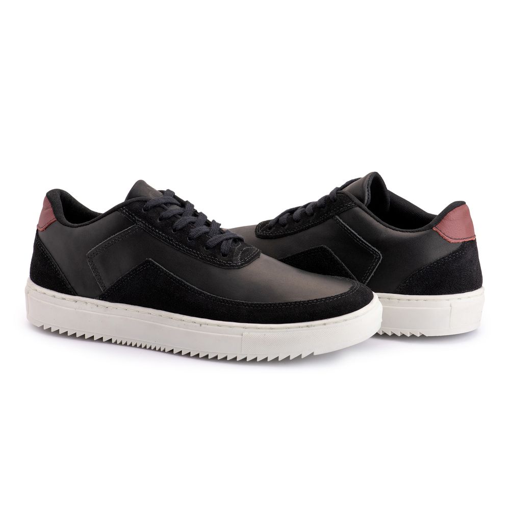 Tenis Quebec Skeeter Preto em Couro 