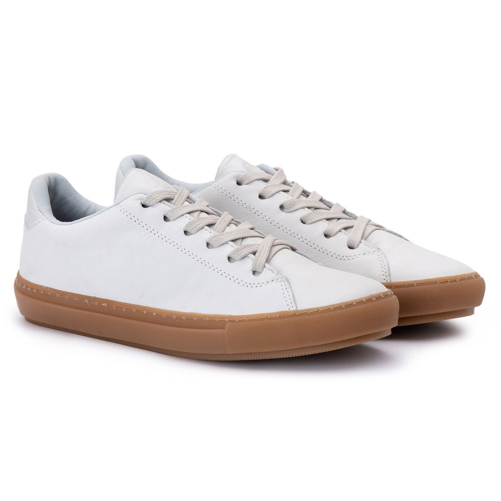 Tenis Quebec Fitch Gelo em Couro