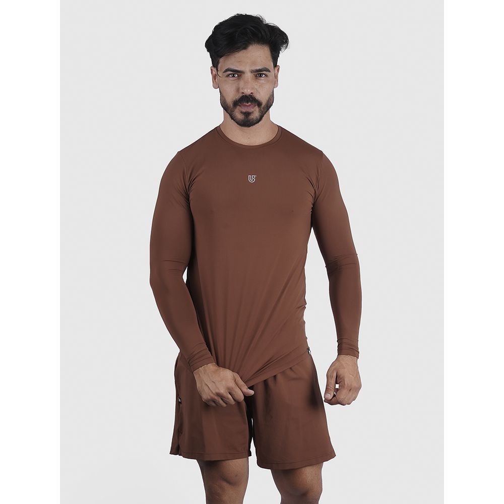 Camiseta Basic Usup Café Poliamida Uv 50+ Manga Longa
