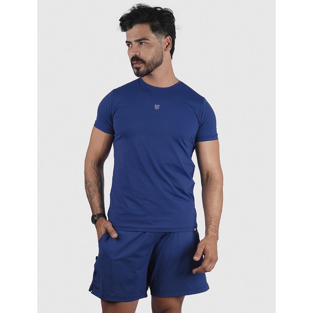 Camiseta Basic Usup Azul Navy Poliamida Uv 50+ Manga Curta 