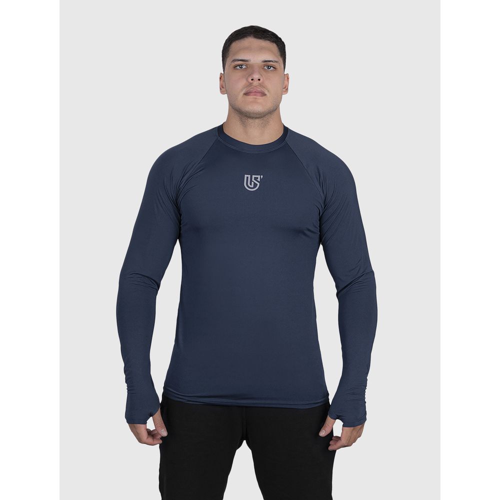 Camiseta Azul Marinho USUP Manga Longa Microdry UV... - US'UP