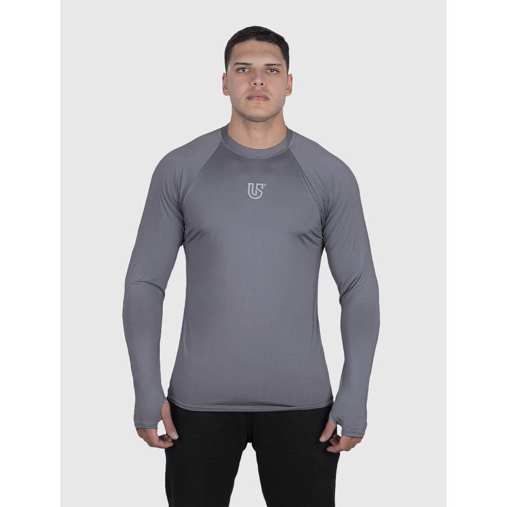 Camiseta Cinza USUP Manga Longa Microdry UV50+ Com... - US'UP