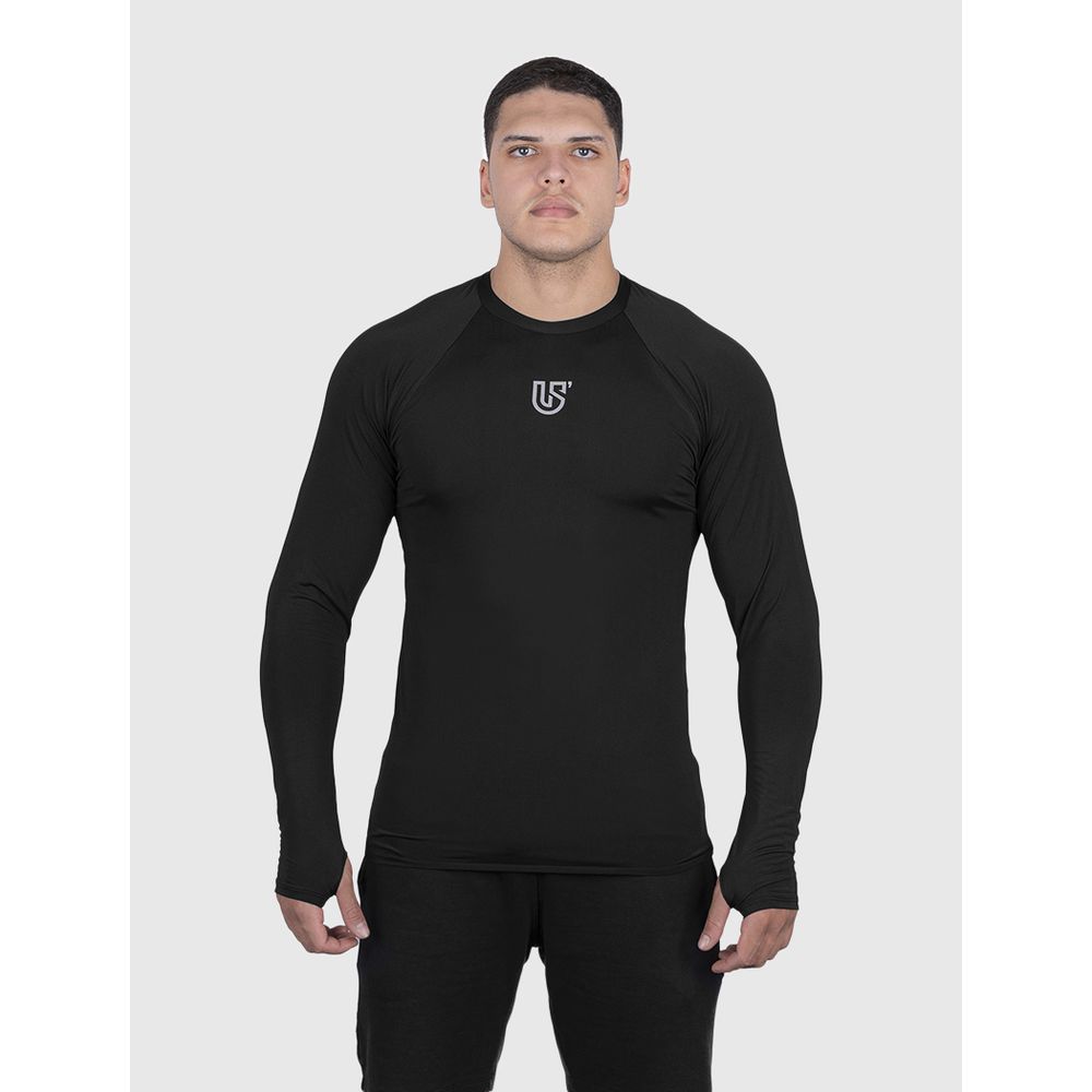 Camiseta Preta USUP Manga Longa Microdry UV50+ Com... - US'UP