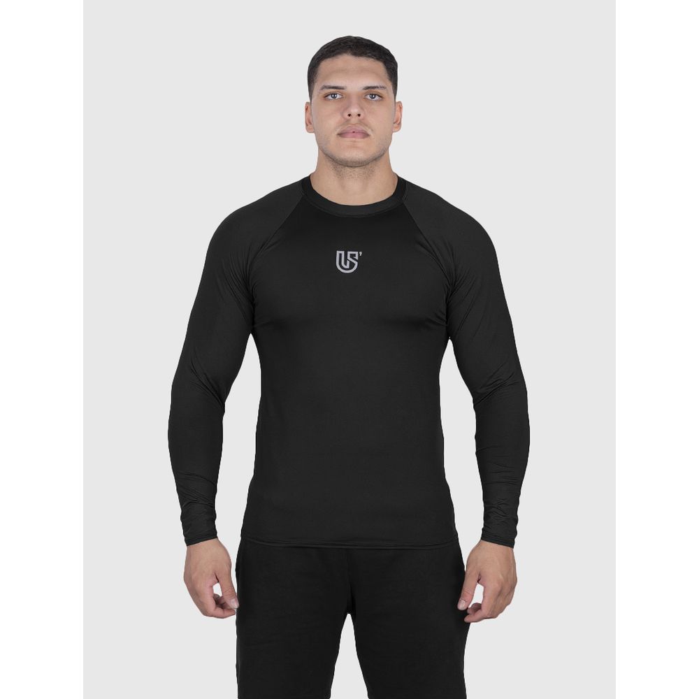 Camiseta Preto USUP Manga Longa de Poliamida Prote... - US'UP