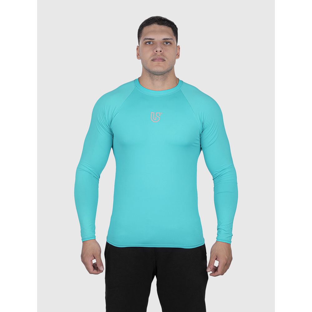 Camiseta Turquesa USUP Manga Longa de Poliamida Pr... - US'UP