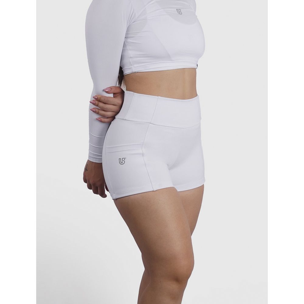 Short Luna Branco Poliamida Uv 50+ Blackout Bolsos na Lateral