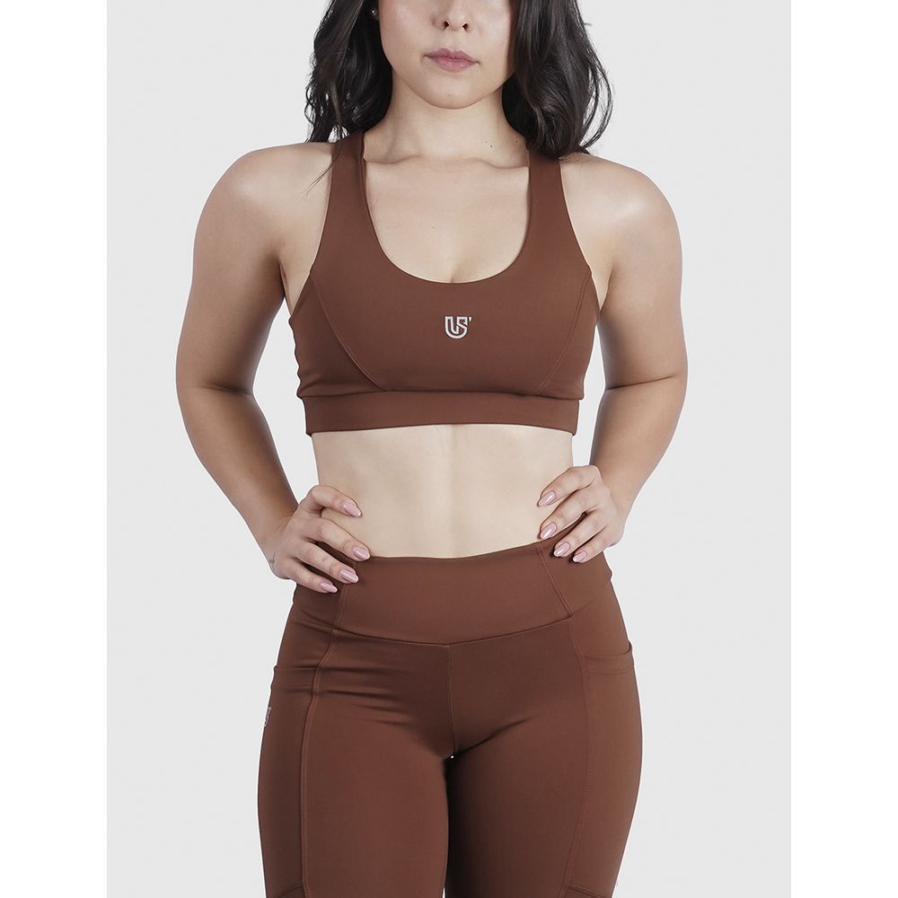 Top High Luna Usup Café Compression Uv 50+ Elastico Com Bojo 