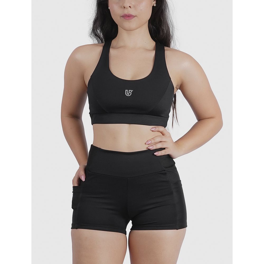 Top High Luna Usup Preto Compression Uv 50+ Elastico Com Bojo