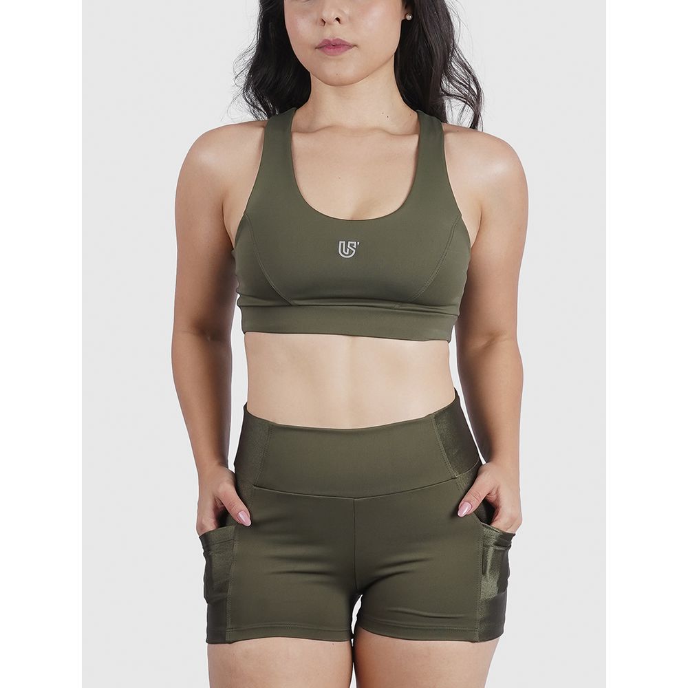 Top High Luna Usup Verde Militar Compression Uv 50+ Elastico Com Bojo 