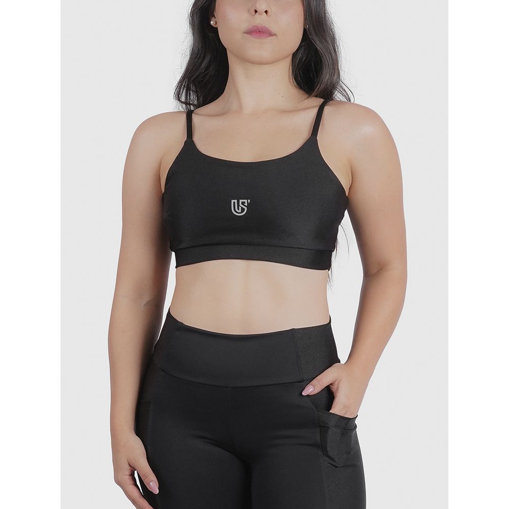Top Luna Usup Preto Poliamida Uv 50+ Elastico Com Bojo