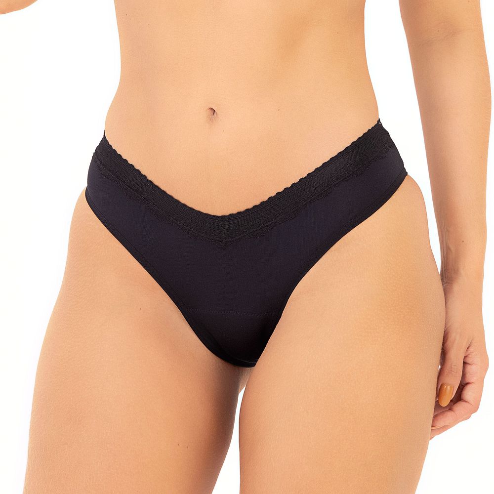 CALCINHA ABSORVENTE CICLO - BIQUINI COM RENDA PRETO