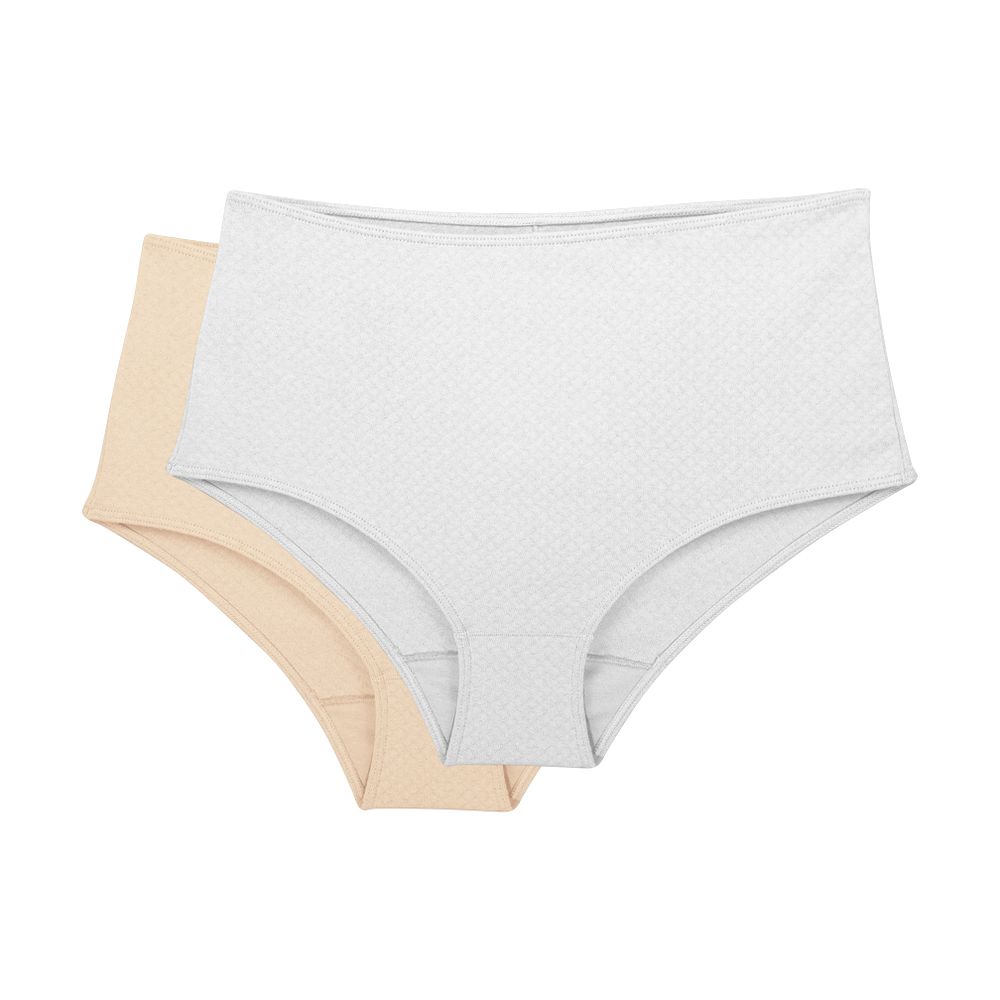 KIT CALCINHA CLASSIC 100% ALGODÃO BRANCO/NUDE