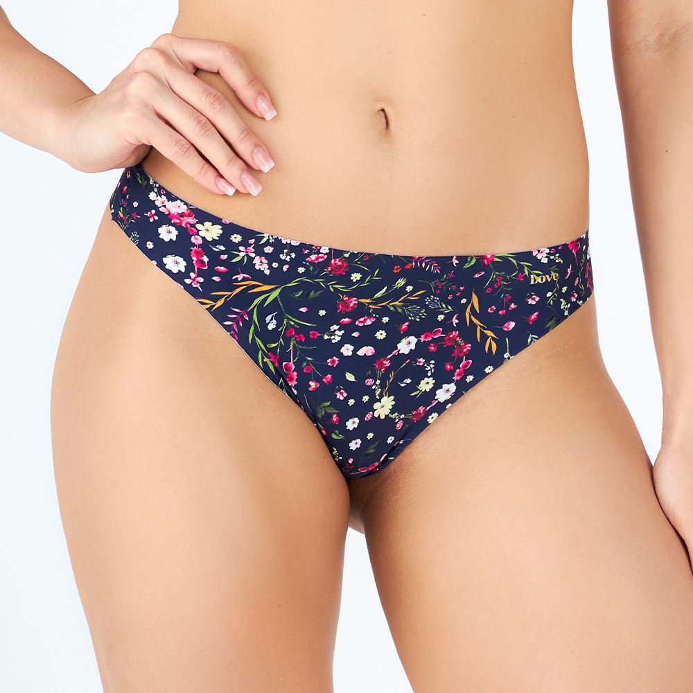CALCINHA FIO DENTAL ESTAMPA FLORAL SIDERAL