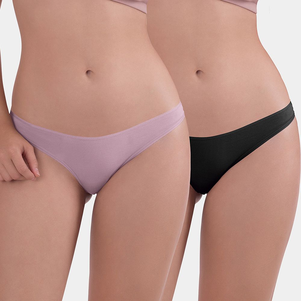 KIT CALCINHA DUO BIQUINI ROSA RETRO/PRETO