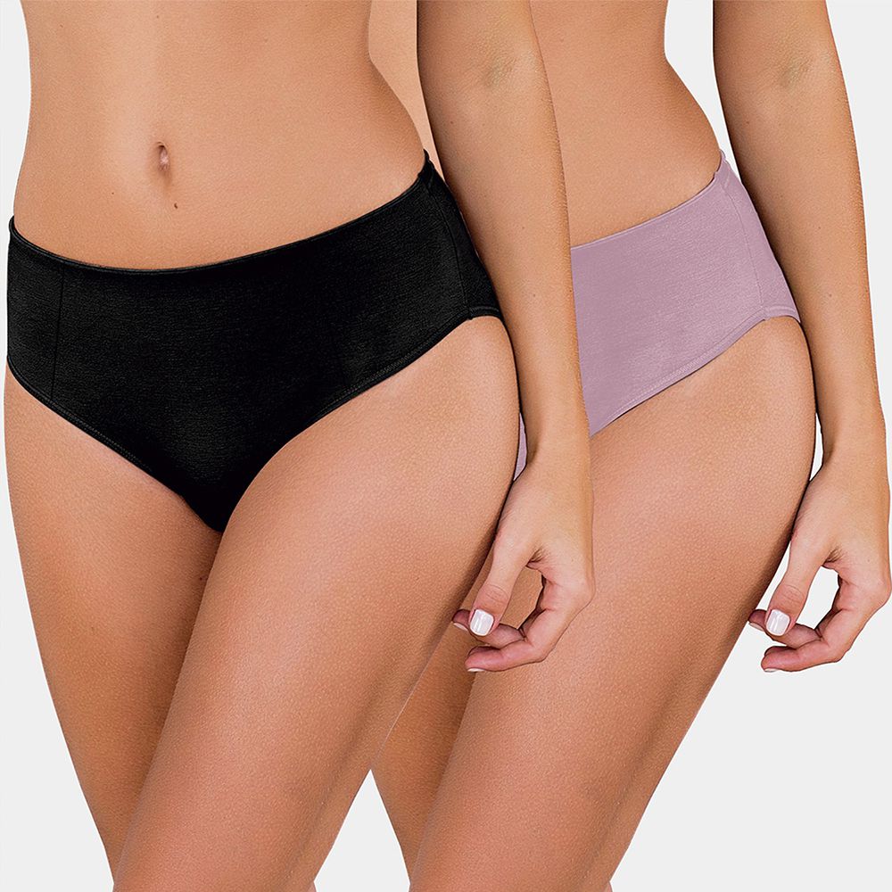 Kit Calcinha Basic Rosa Retro/preto