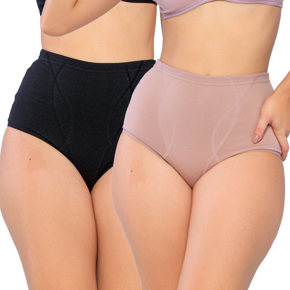 KIT DUO CALCINHA MODELADORA PRETO/CHOCOLATE