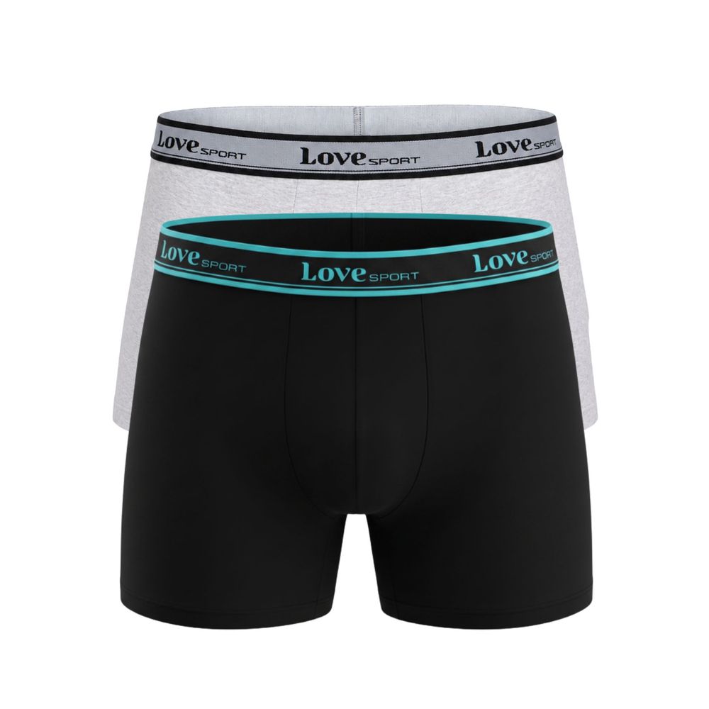 KIT CUECA BOXER PRETO/MESCLA