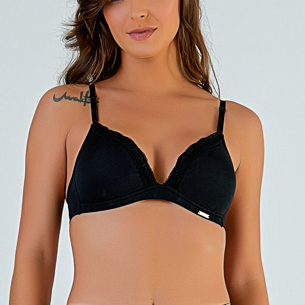 SUTIÃ COM BOJO TRIANGULO PRETO