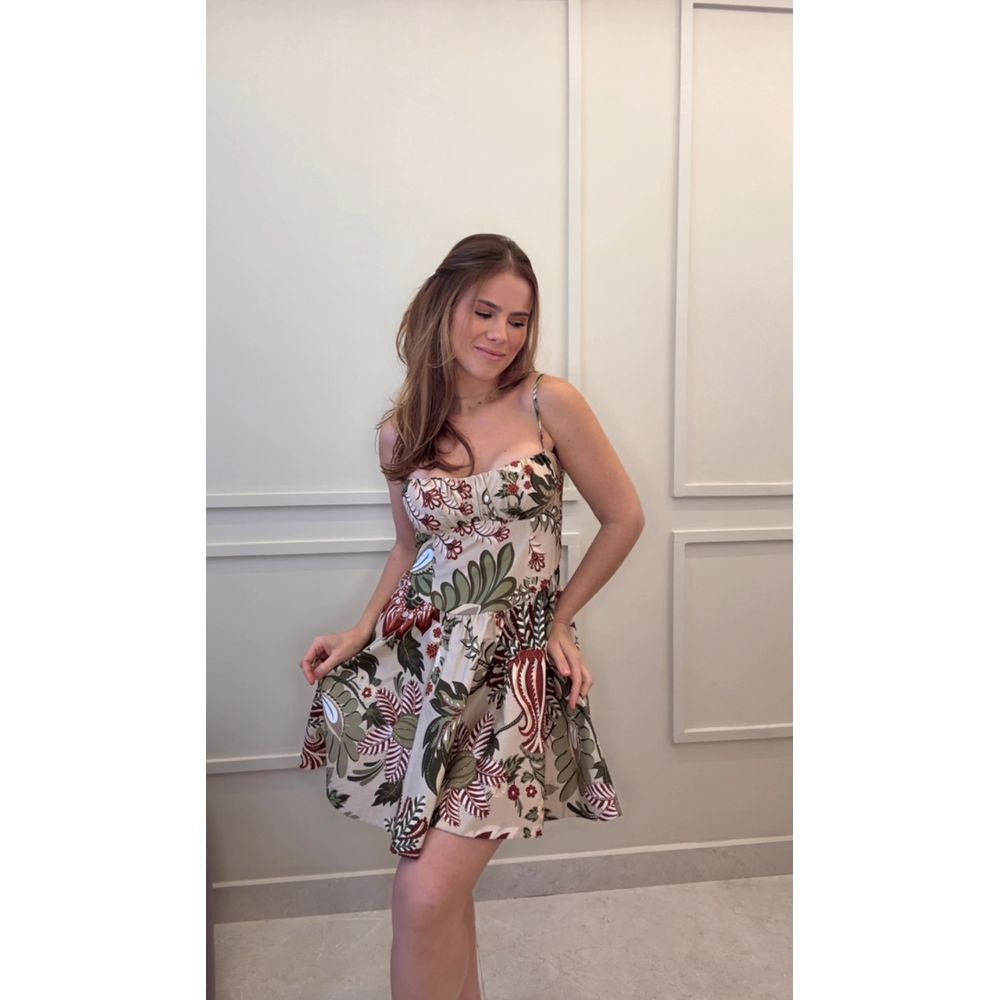 Vestido Curto Floral Ligia Estampado