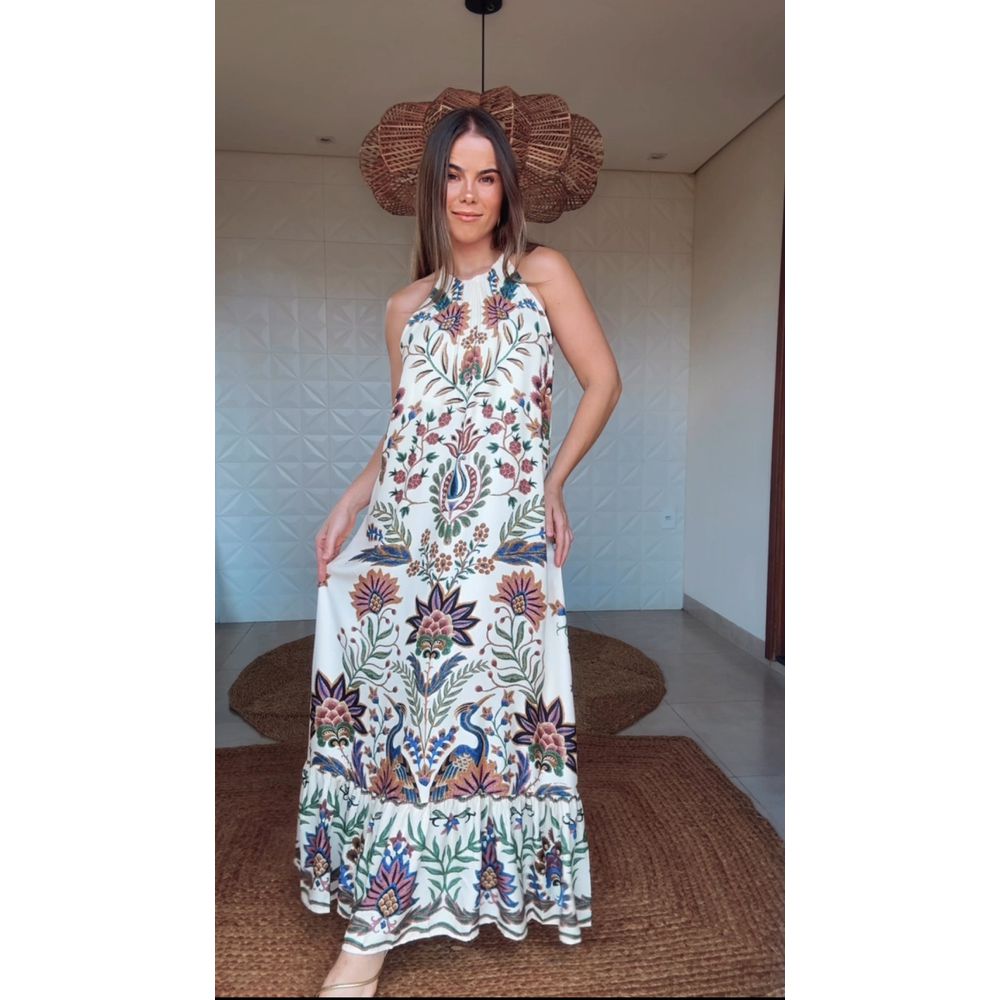 Vestido Cropped Jardim Maravilhoso Estampado
