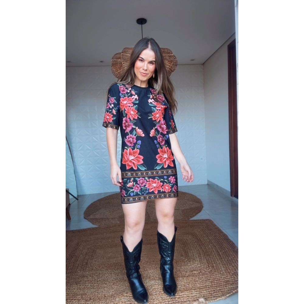 Vestido Tshirt Floral Belle Estampado