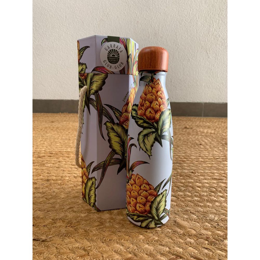 Garrafa Glub Glub 500ml Suco De Abacaxi Estampado
