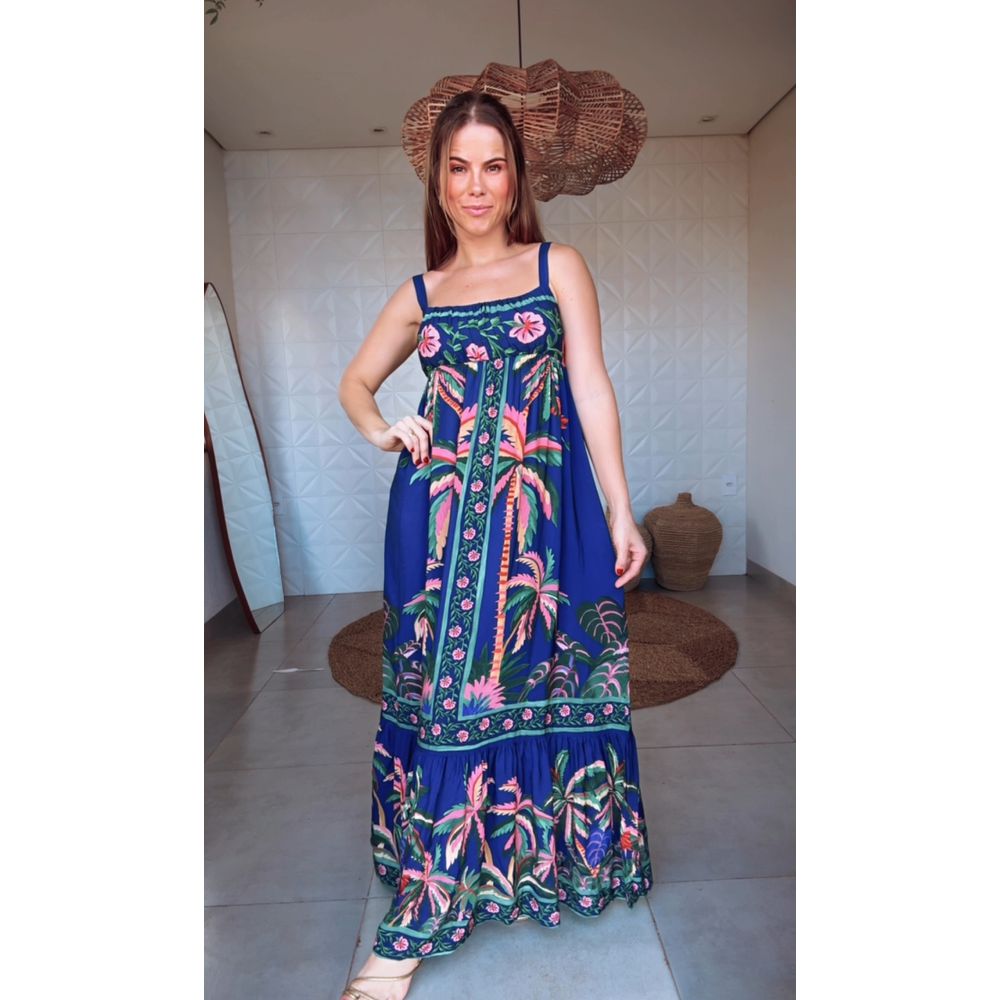 Vestido Cropped Encanto Da Natureza Estampado