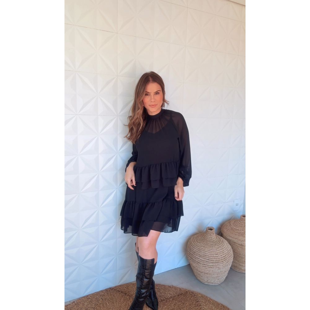 Vestido Maria Clara Preto