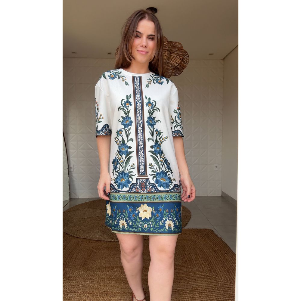 Vestido Tshirt Básico Manoela Estampado