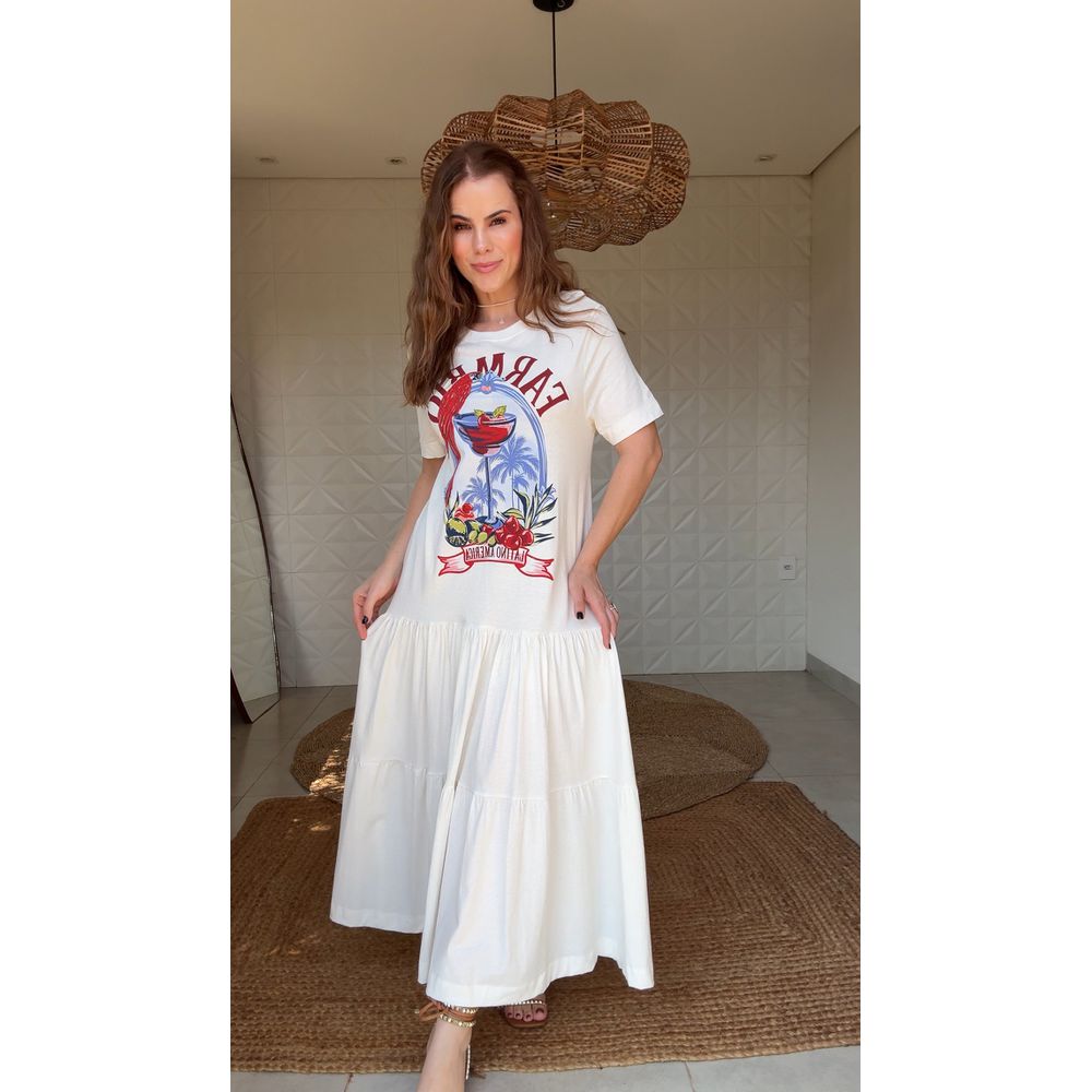 Vestido Cropped Drink Pintado Estampado